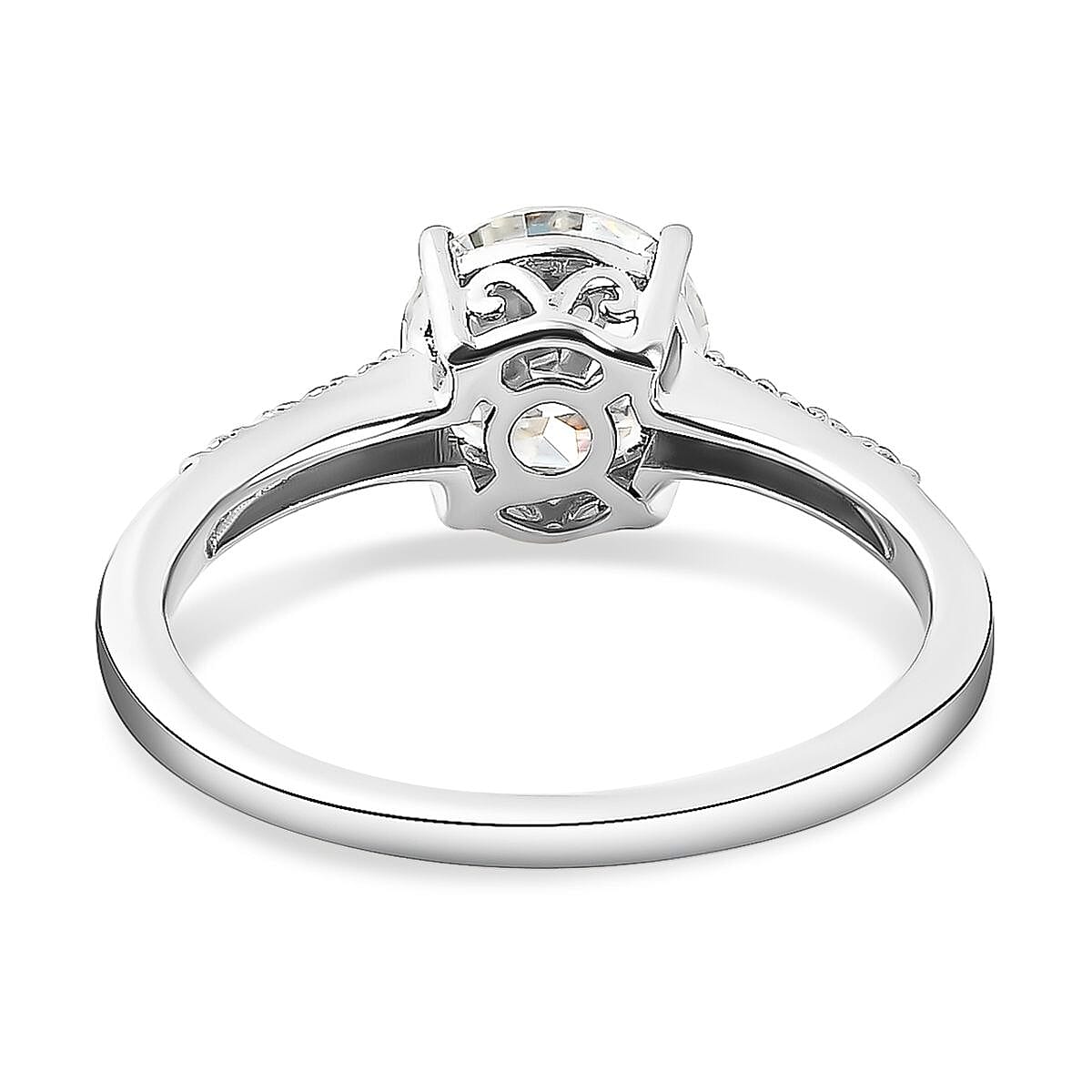 Moissanite Ring in Sterling Silver