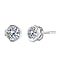 Moissanite Solitaire Stud Earrings in White Gold Plated Sterling Silver