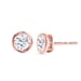 Moissanite Solitaire Stud Earrings in Rose Gold Plated Sterling Silver