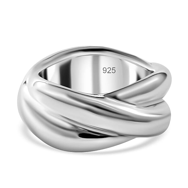 Sterling Silver Criss Cross Ring M7312318 TJC
