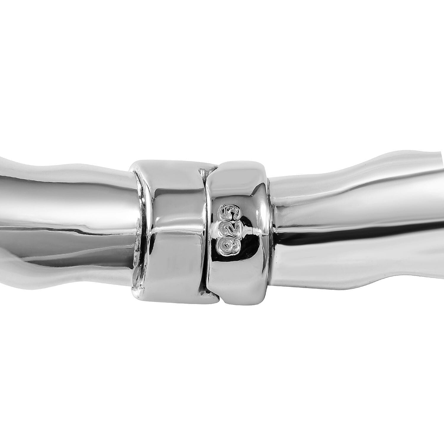 Sterling Silver Sea Wave Bangle (Flexible, Size 7.5), Silver Wt. 14 Gms