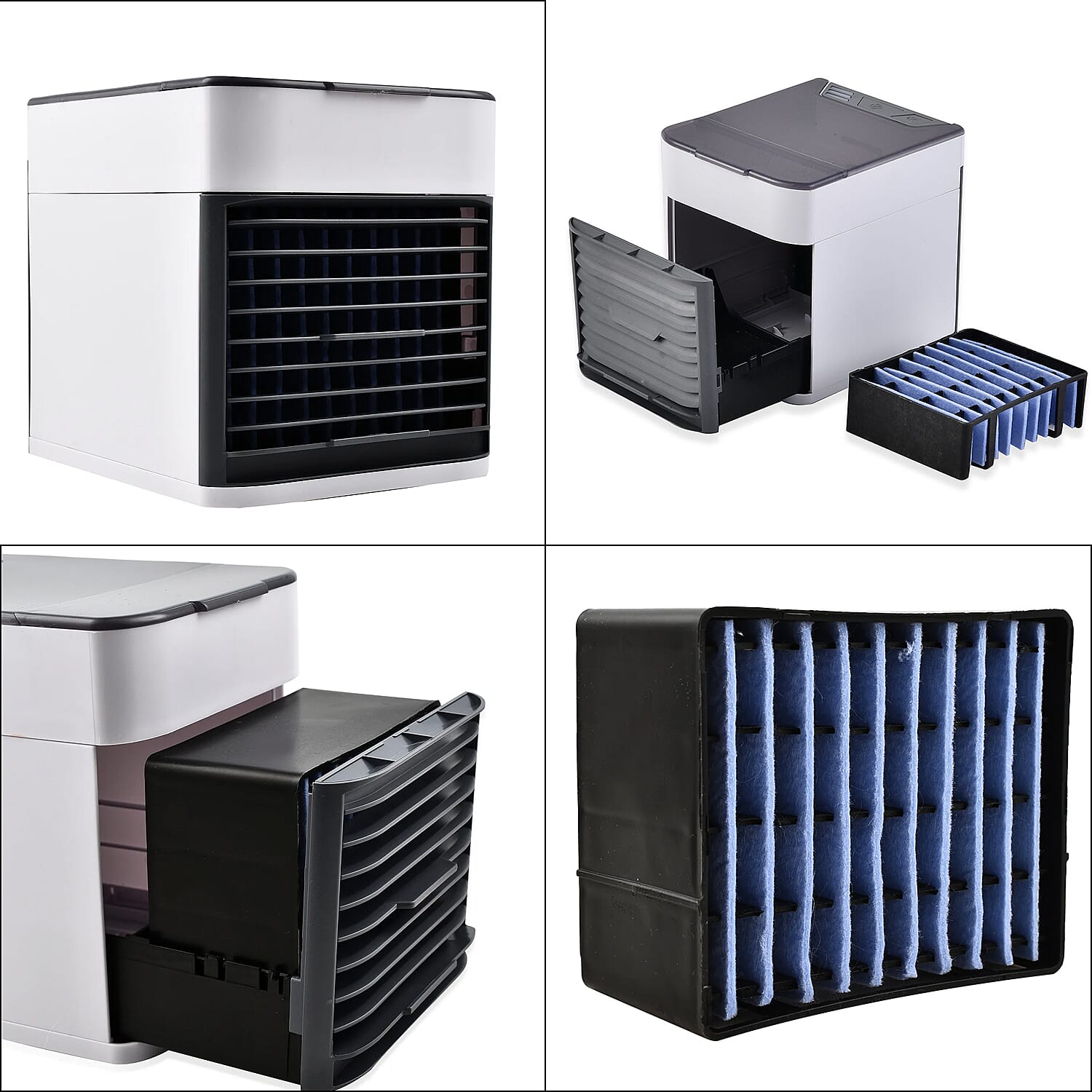 BESTSELLER- Mini Portable Air Cooler- Fan- Humidifier with 3 Speed Settings - White & Black