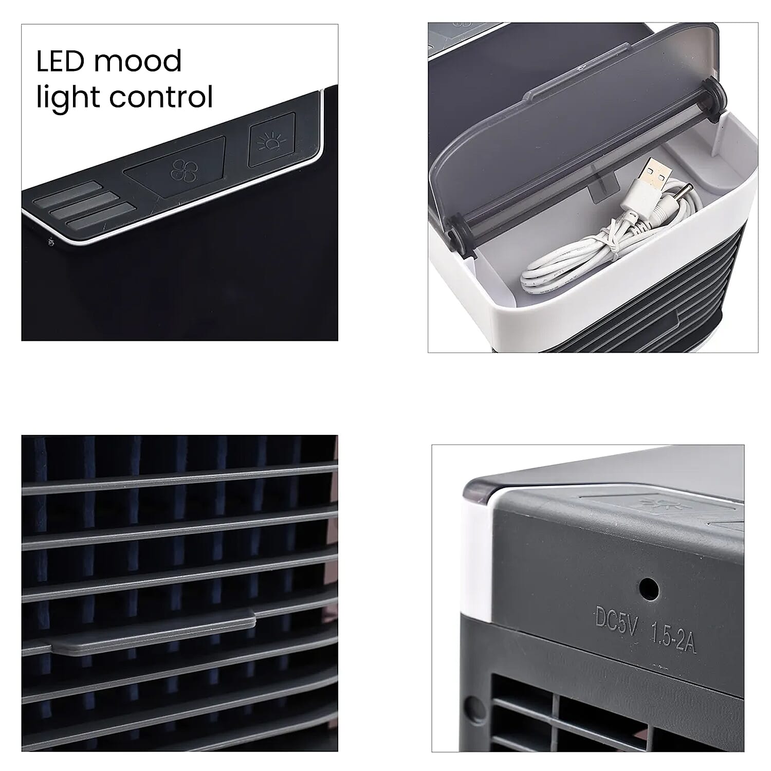 BESTSELLER- Mini Portable Air Cooler- Fan- Humidifier with 3 Speed Settings - White & Black