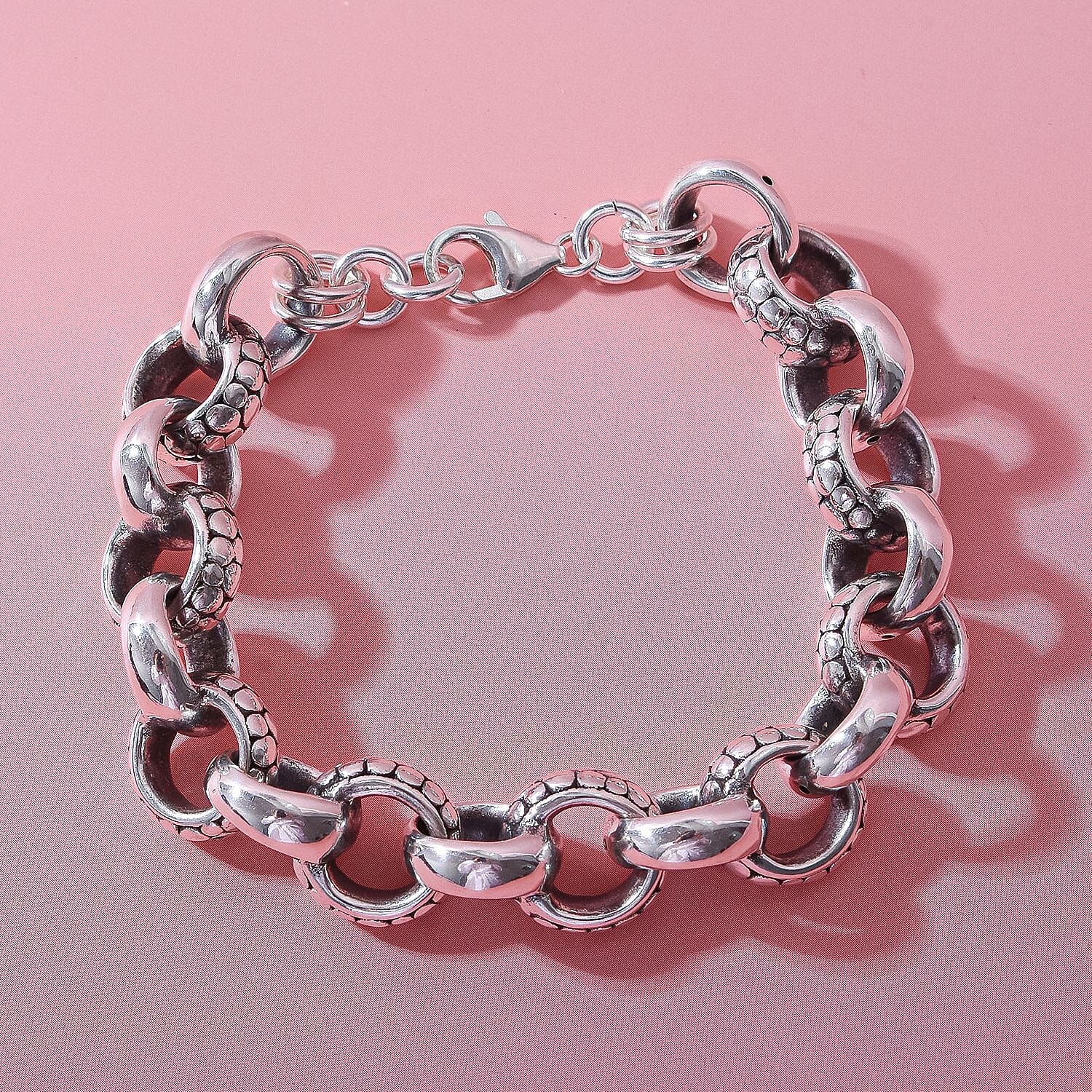 Sterling Silver Belcher Bracelet with Lobster Clasp (Size - 7.5), Silver Wt. 20 Gms