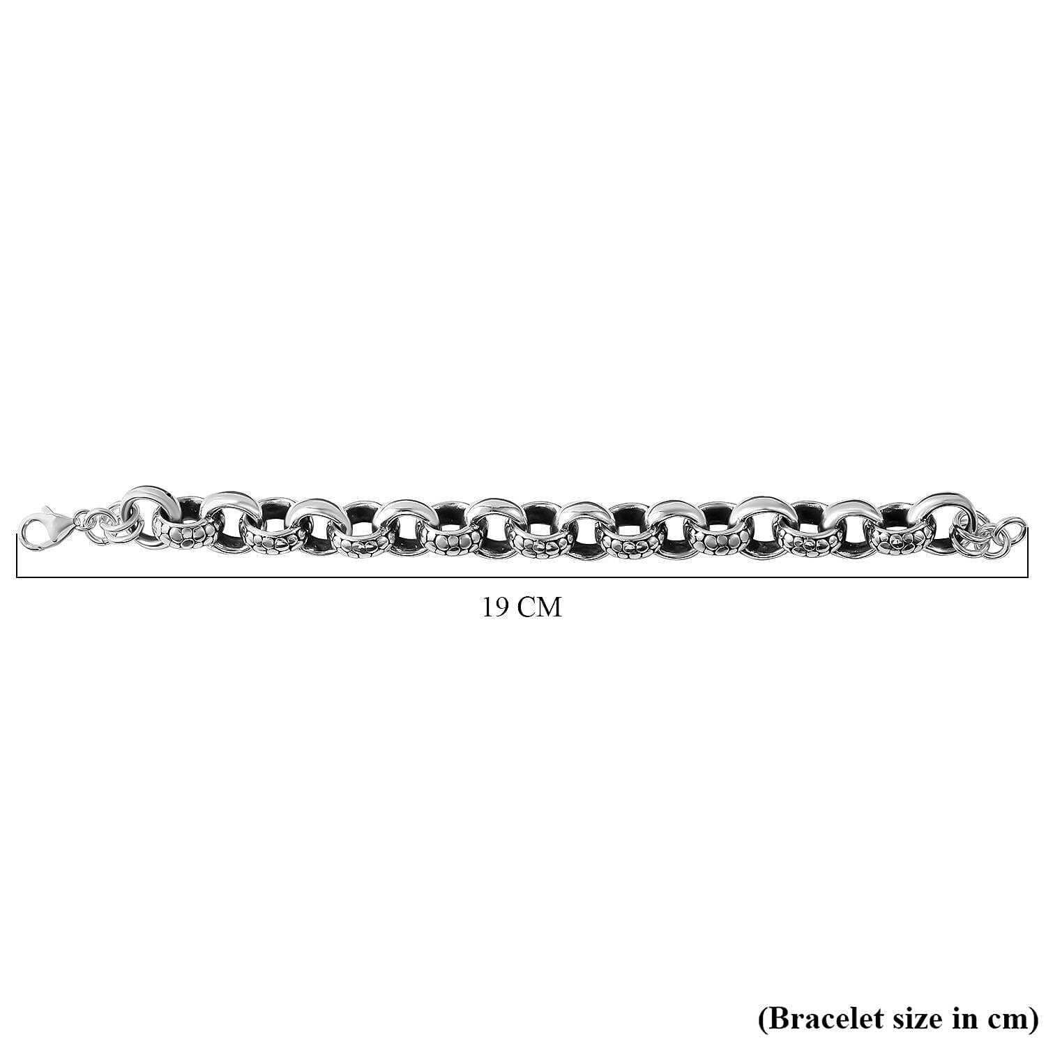 Sterling Silver Belcher Bracelet with Lobster Clasp (Size - 7.5), Silver Wt. 20 Gms