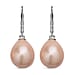 White Shell Pearl Solitaire Drop Earrings in Platinum Plated Sterling Silver