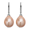 White Shell Pearl Solitaire Drop Earrings in Platinum Plated Sterling Silver