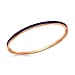 Sterling Silver Rose Gold Plated 3mm Grey Stacking Bangle (Size - 8-9)