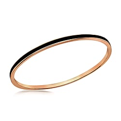 Sterling Silver Rose Gold Plated 3mm Pink Stacking Bangle (Size - 8-9)
