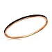 Sterling Silver Rose Gold Plated 3mm Grey Stacking Bangle (Size - 8-9)