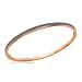 Sterling Silver Rose Gold Plated 3mm Grey Stacking Bangle (Size - 8-9)