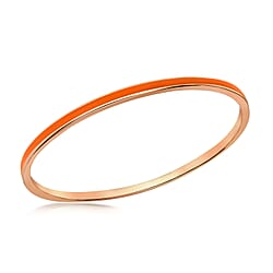 Sterling Silver Rose Gold Plated 3mm Pink Stacking Bangle (Size - 8-9)