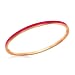 Sterling Silver Rose Gold Plated 3mm Grey Stacking Bangle (Size - 8-9)