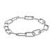 Sterling Silver Rhodium Plated 7.4mm Half Twisted Link Paper Chain Bracelet 7.5 Inch