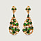 Natural Chrome Diopside Earring in 18K Vermeil Yellow Gold Sterling Silver 9.94 ct, Silver Wt. 9.18 Gms 9.940 Ct.