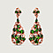 Natural Chrome Diopside Earring in 18K Vermeil Yellow Gold Sterling Silver 9.94 ct, Silver Wt. 9.18 Gms 9.940 Ct.