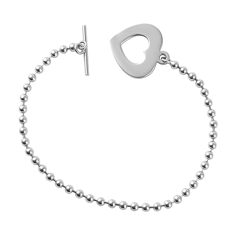 Rhodium Overlay Sterling Silver Bracelet (Size - 7.5),  Silver Wt. 8.1 Gms