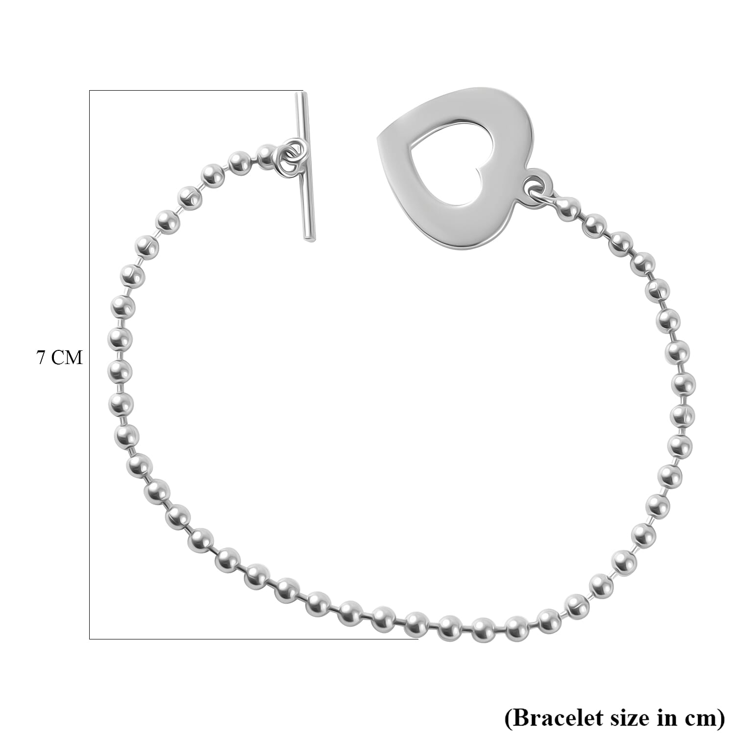 Rhodium Overlay Sterling Silver Bracelet (Size - 7.5),  Silver Wt. 8.1 Gms