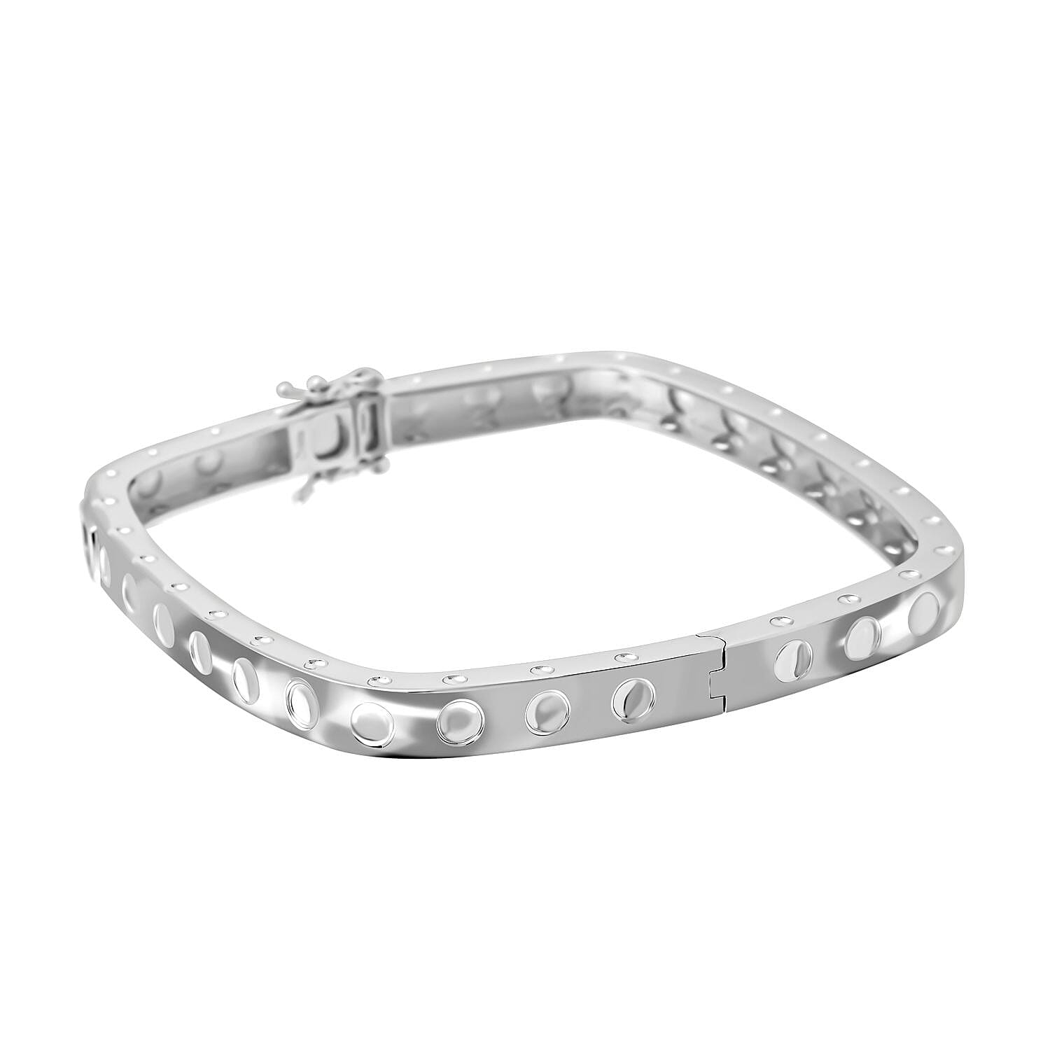 Natural Chrome Diopside  Bangle in Rhodium Overlay Sterling Silver 1.21 ct,  Silver Wt. 28.5 Gms  1.210  Ct.