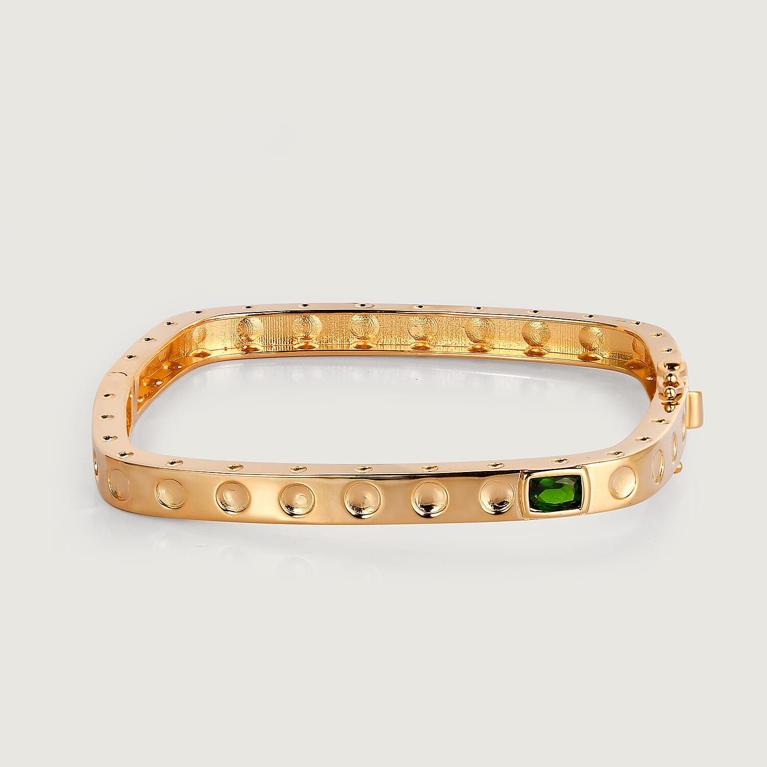 Natural Chrome Diopside  Bangle in Vermeil YG Sterling Silver 1.21 ct,  Silver Wt. 28.5 Gms  1.210  Ct.