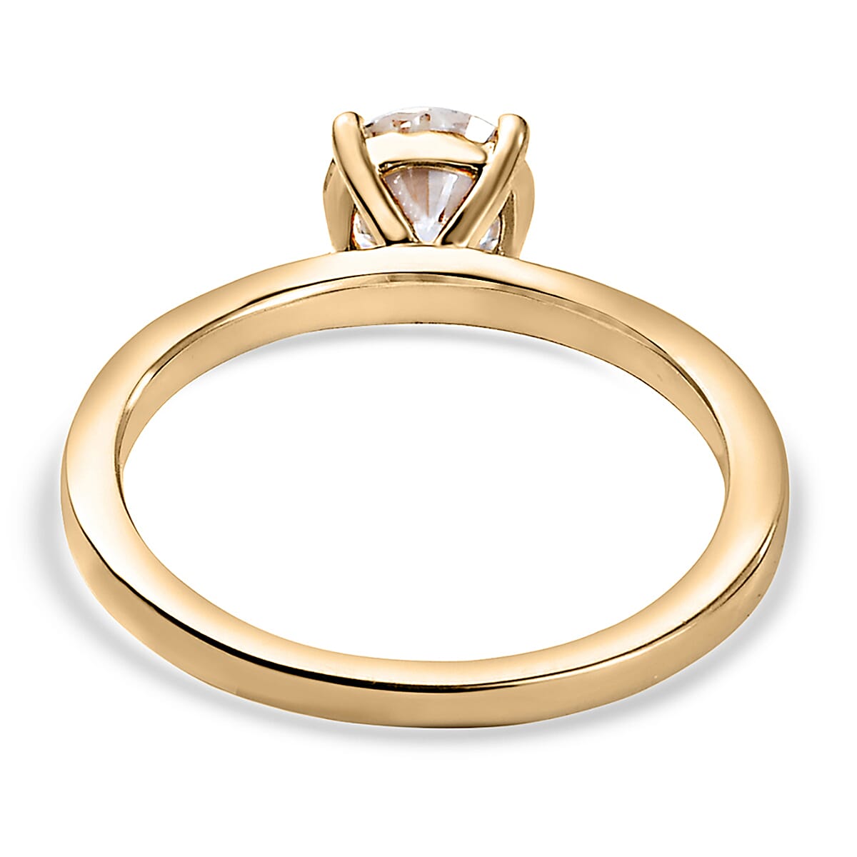Moissanite Solitaire Ring in 14K Gold Overlay Sterling Silver