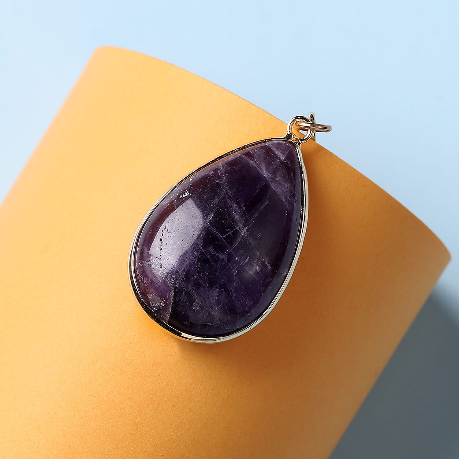 Amethyst Paperclip Necklace (Size - 20 with 2 inch Extender) in Yellow Gold Tone 33.00 Ct.