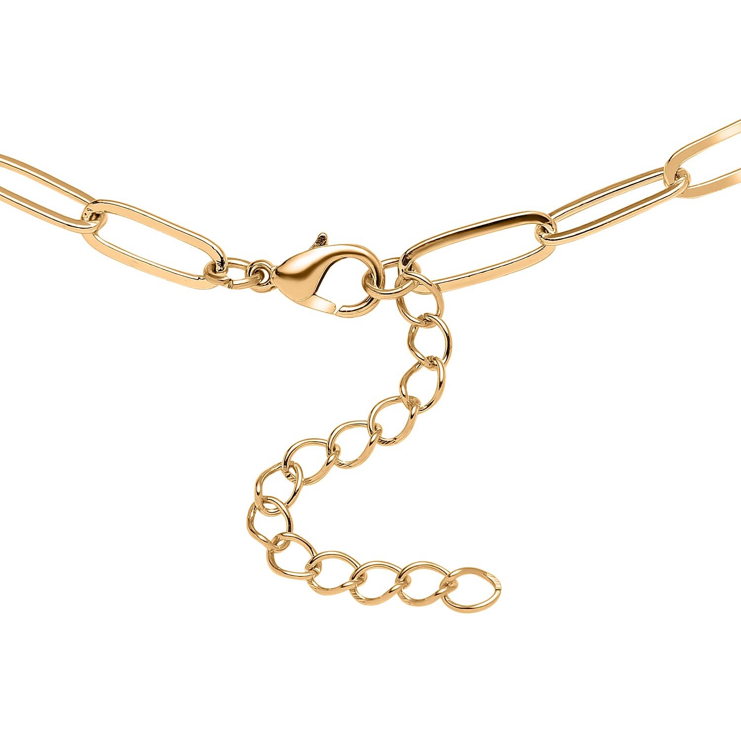 Amethyst Paperclip Necklace (Size - 20 with 2 inch Extender) in Yellow Gold Tone 33.00 Ct.