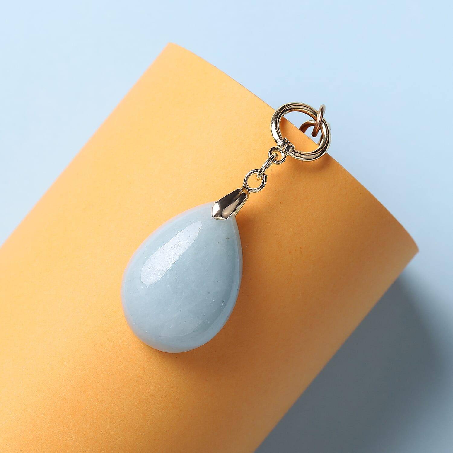 Aquamarine Paperclip Necklace (Size - 20) with T-Bar Lock in Yellow Gold Tone 30.00 Ct.