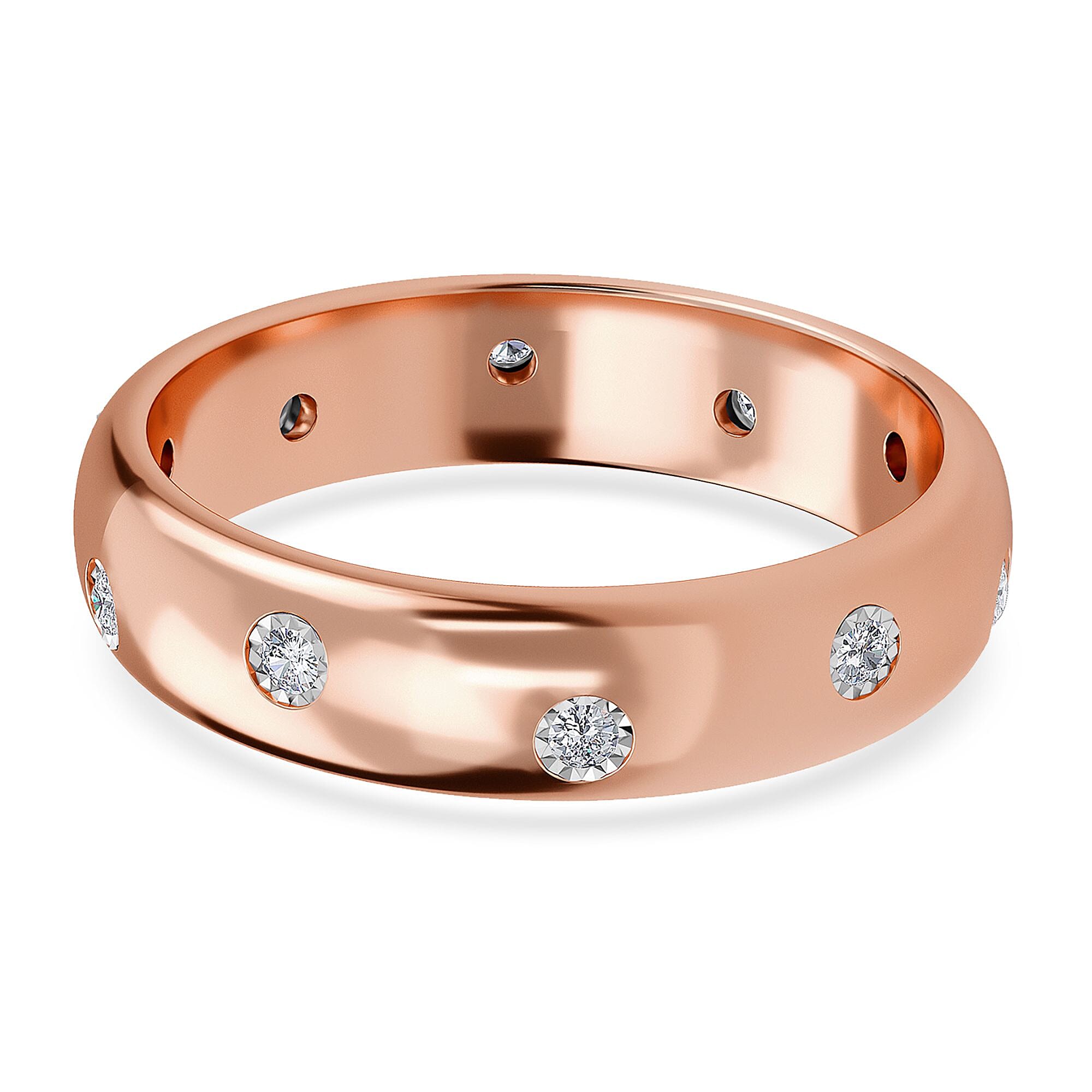 Diamond ring with on sale rose gold band