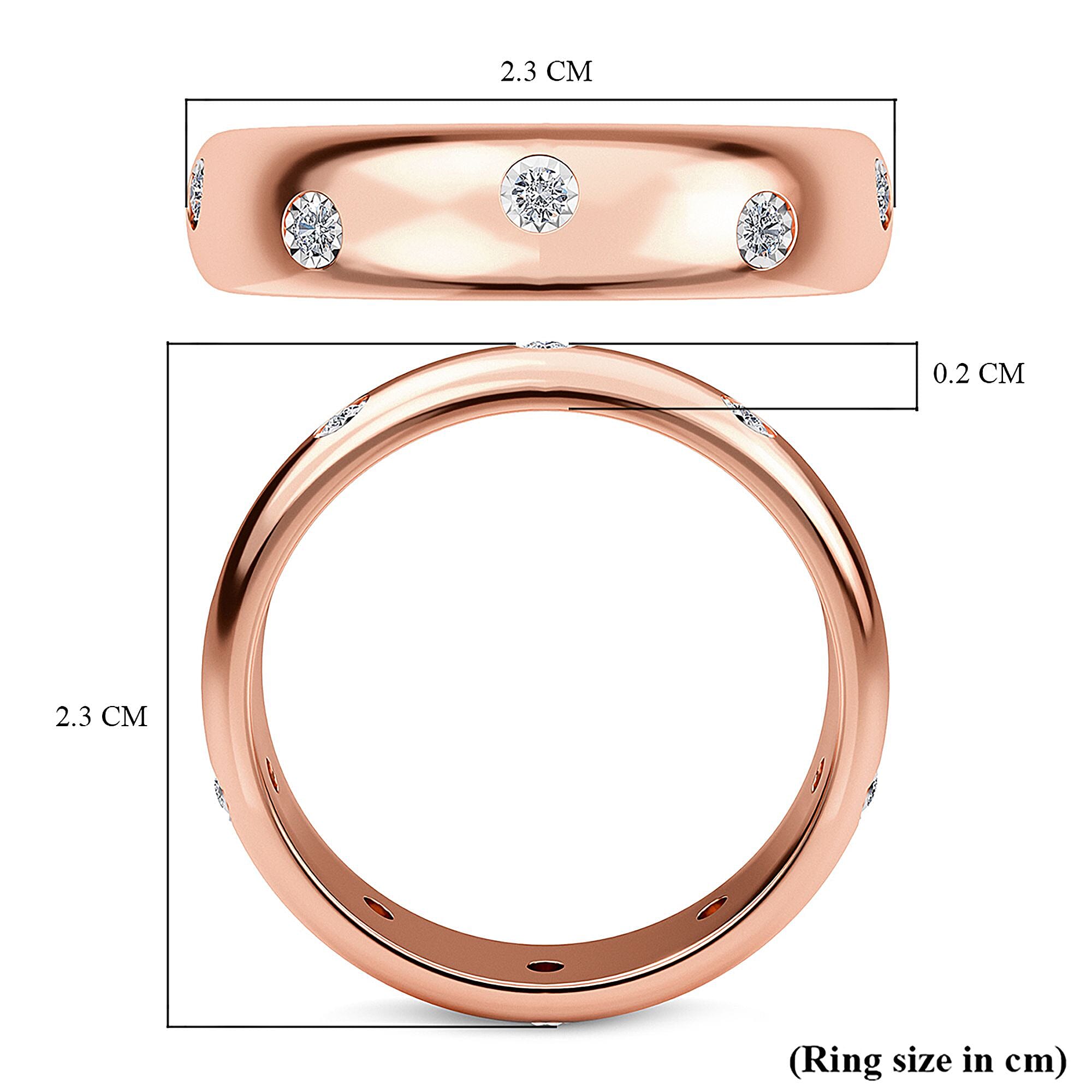 MP Designer Inspired Flush Set Diamond (Rnd) Band Ring in Sterling Silver