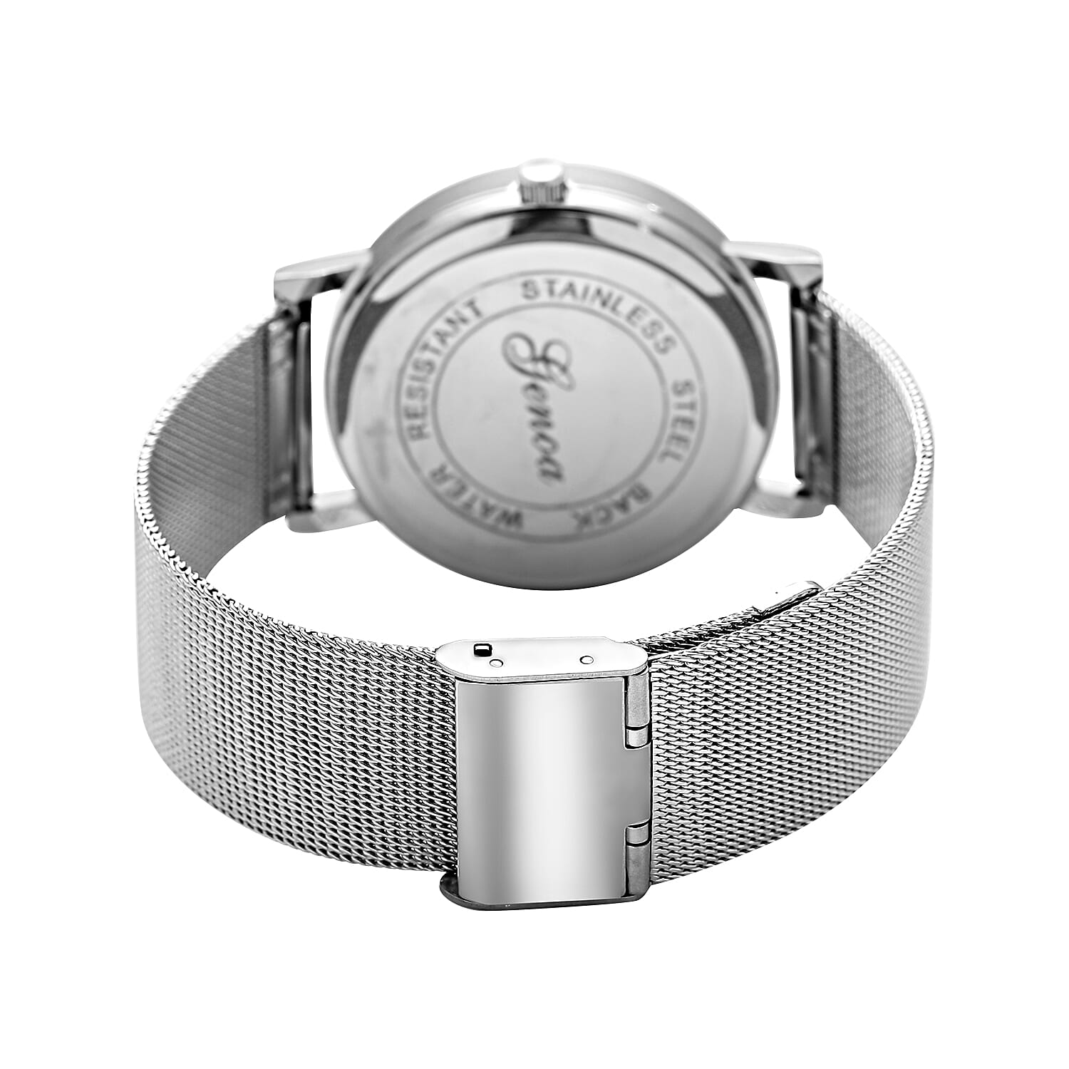 GENOA Japanese Movement Water Resistant Watch with Stainless Steel Mesh Strap - Multi