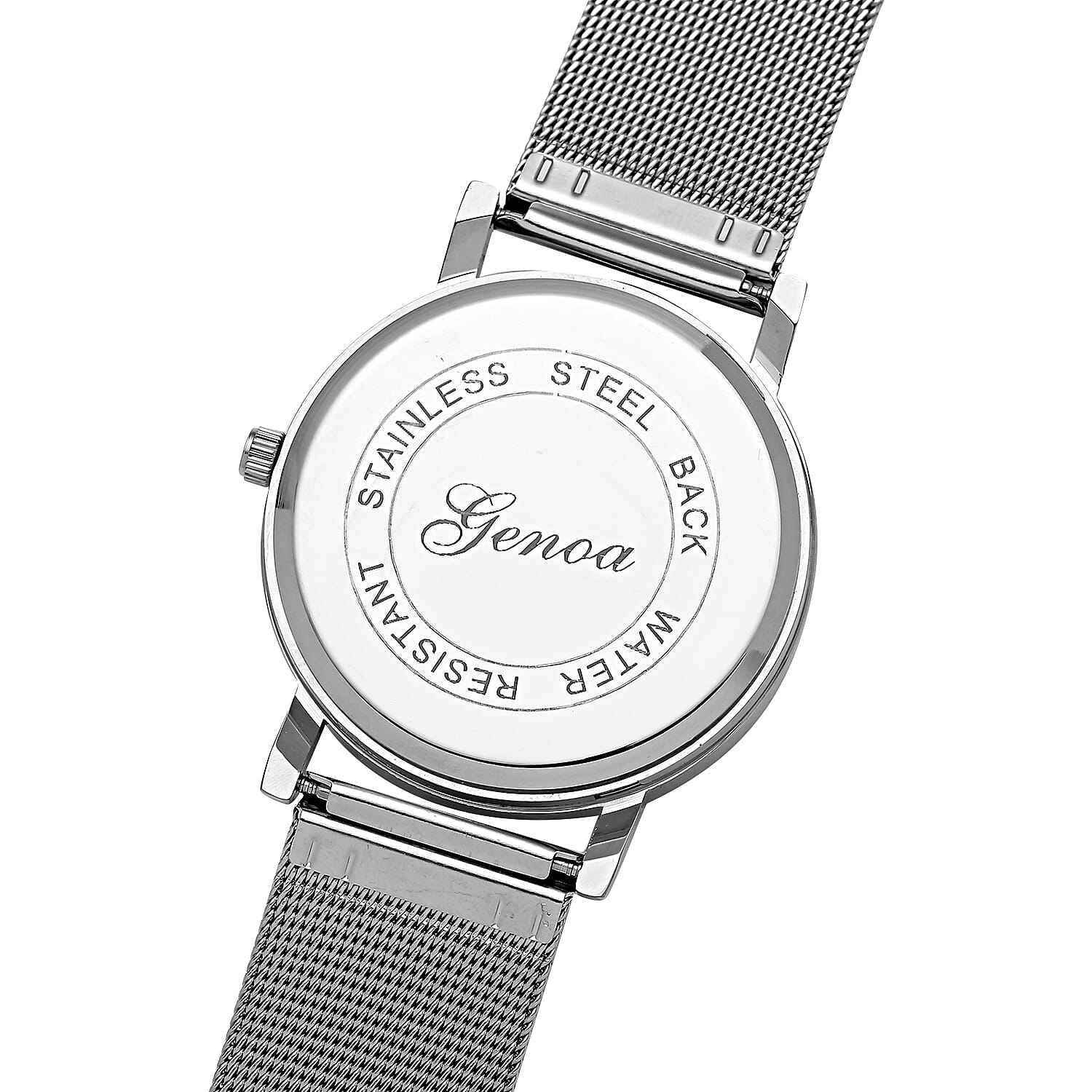 GENOA Japanese Movement Water Resistant Watch with Stainless Steel Mesh Strap - Gradient Dark Blue