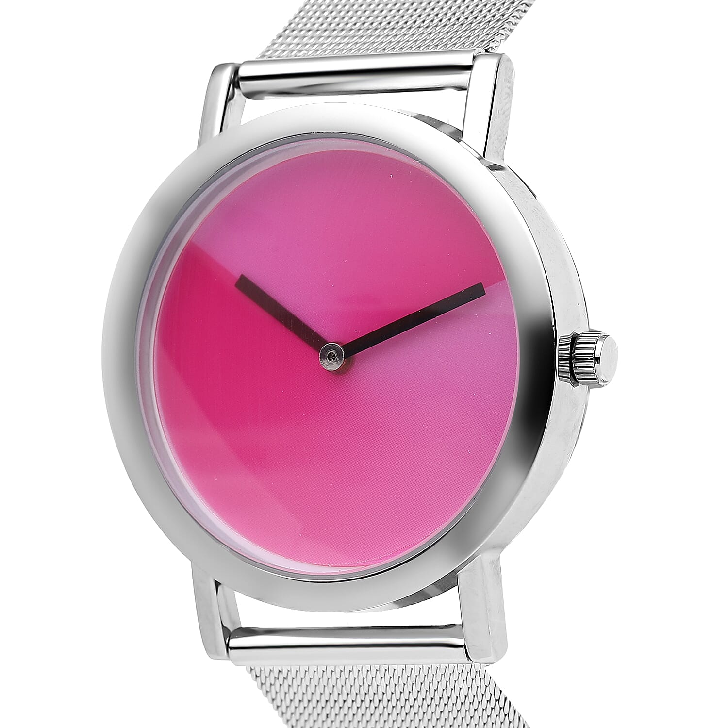 GENOA Japanese Movement Water Resistant Watch with Stainless Steel Mesh Strap - Rose Red