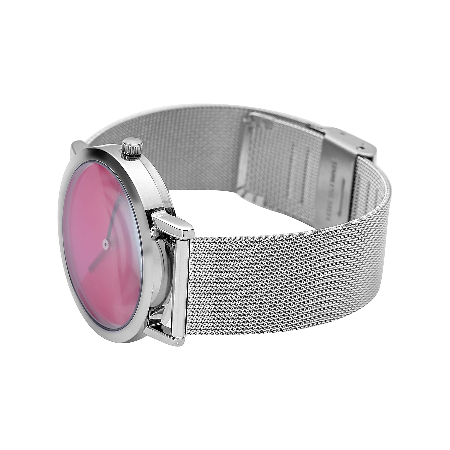 GENOA Japanese Movement Water Resistant Watch with Stainless Steel Mesh Strap - Rose Red