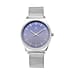 STRADA Japanese Movement Blue Dial Water Resistant Watch with Stainless Steel Mesh Strap in Silver Tone