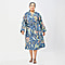 LA MAREY Cotton Printed Kantha Kimono (One Size) - Turquoise