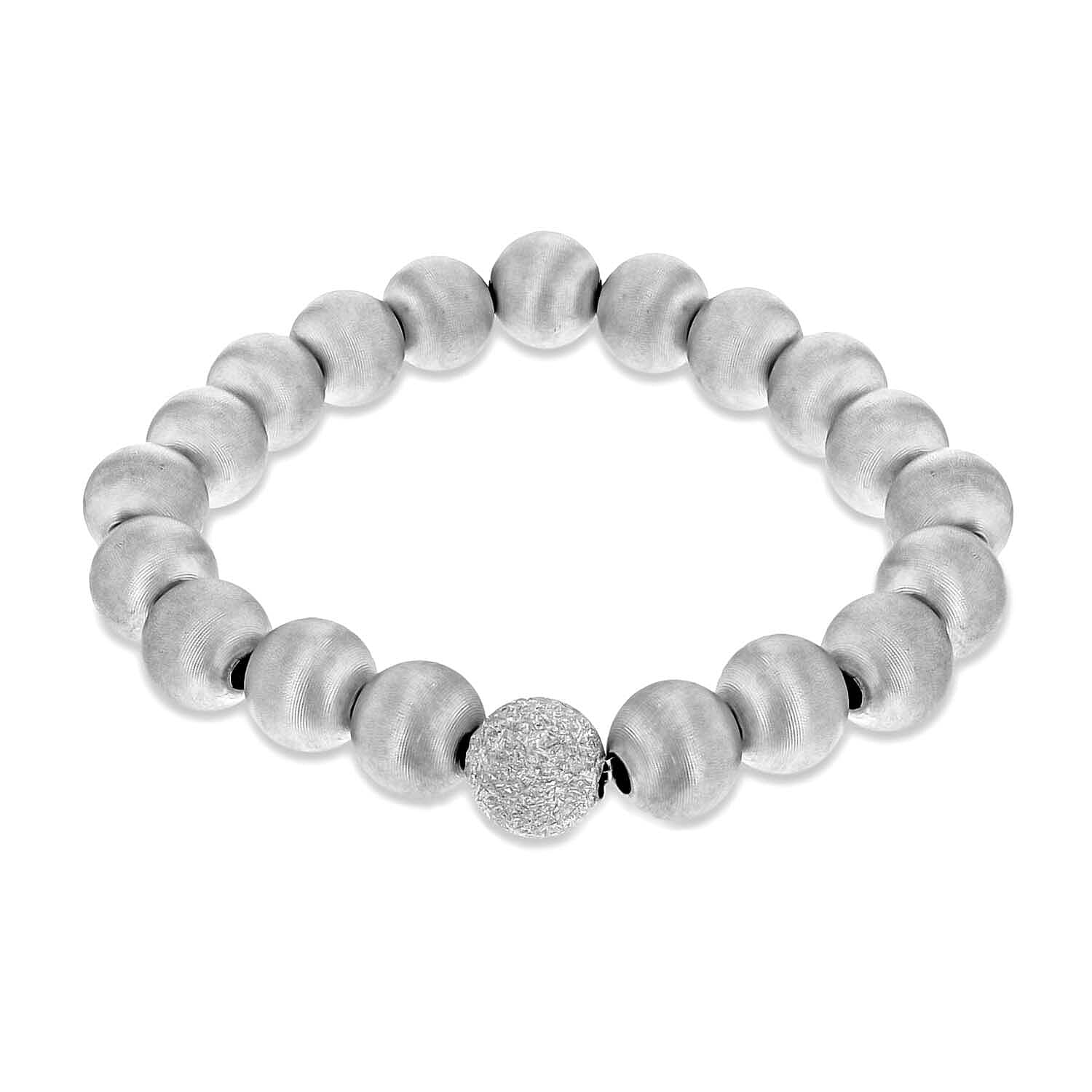 Rhodium Overlay Sterling Silver Bracelet (Size - 7.5),  Silver Wt. 11 Gms