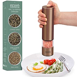 Closeout Deal - Epare Electric Salt and Pepper Grinder with Light - Copper