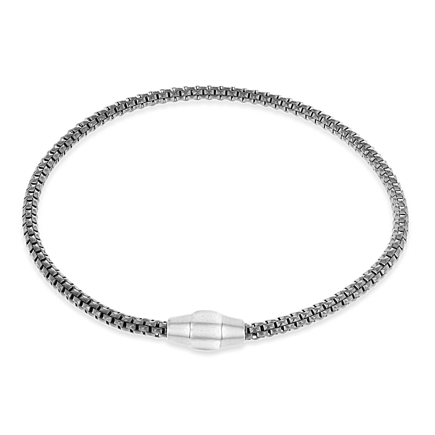 Rhodium Overlay Sterling Silver Bracelet (Size - 7.5),  Silver Wt. 5.8 Gms