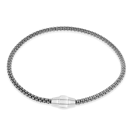 Rhodium Overlay Sterling Silver Bracelet (Size - 7.5),  Silver Wt. 5.8 Gms