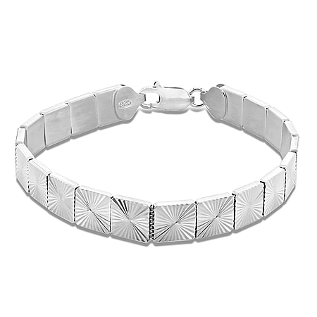 Sterling Silver 8mm Diamond Cut Sunray Bracelet 7.5 Inch