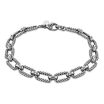 https://tjcuk.sirv.com/Products/73/1/7315059/Rhodium-Overlay-Sterling-Silver-Bracelet-Size-8-5-Silver-Wt-17-7-Gms_7315059.jpg?w=342&h=342