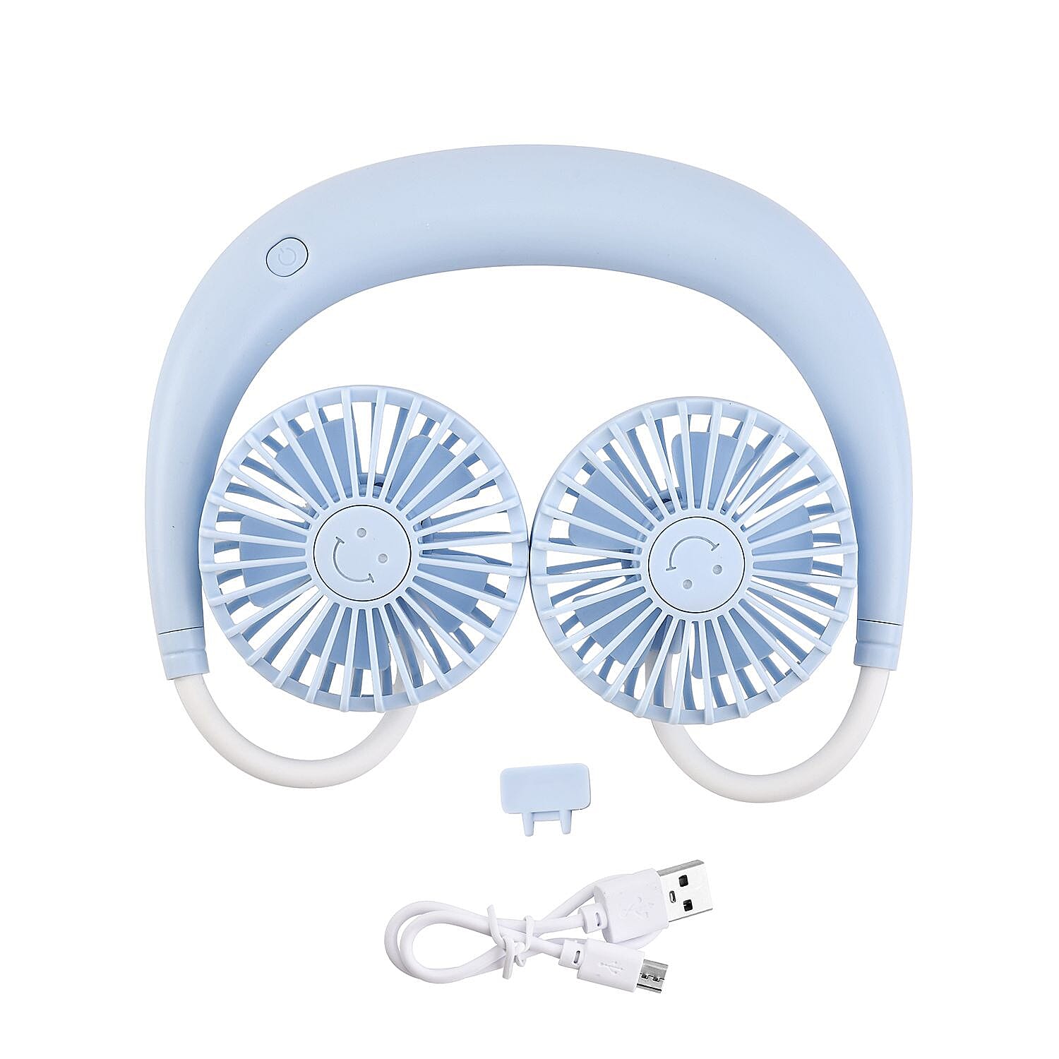 Portable Neck Fan with USB Rechargeable (1200mah) -Blue