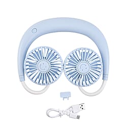 Rechargeable Neck Fan with Light - Black