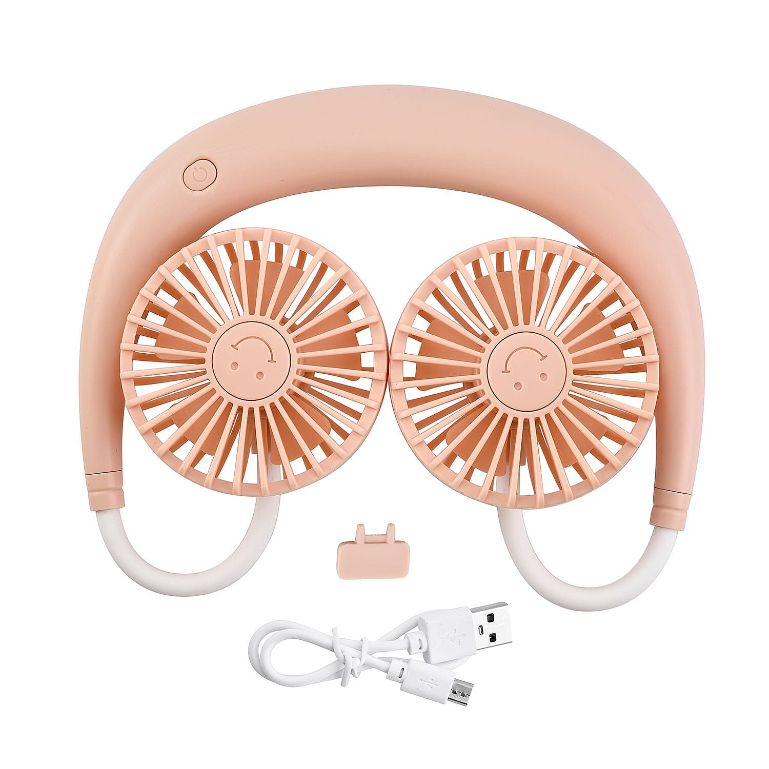 Portable Neck Fan with USB Rechargeable (1200mah) - Pink