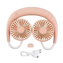 Rechargeable Neck Fan with Light - Black