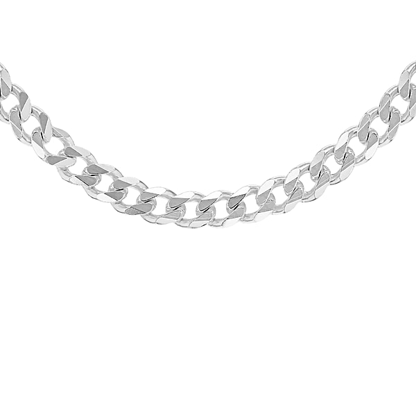 Sterling Silver Diamond Cut Panza Curb Chain 18 Inch - 7315189 - TJC