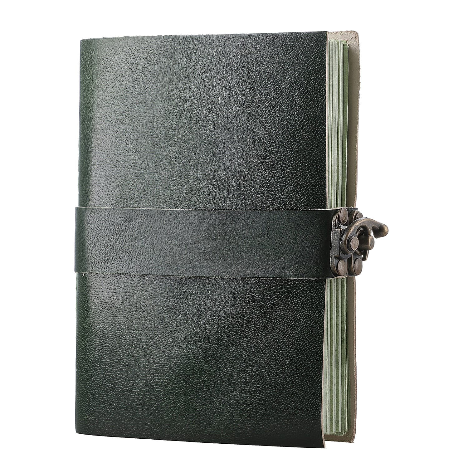 100% Genuine Leather Journal with Handmade Paper (Size 17x12x1 cm) - Black