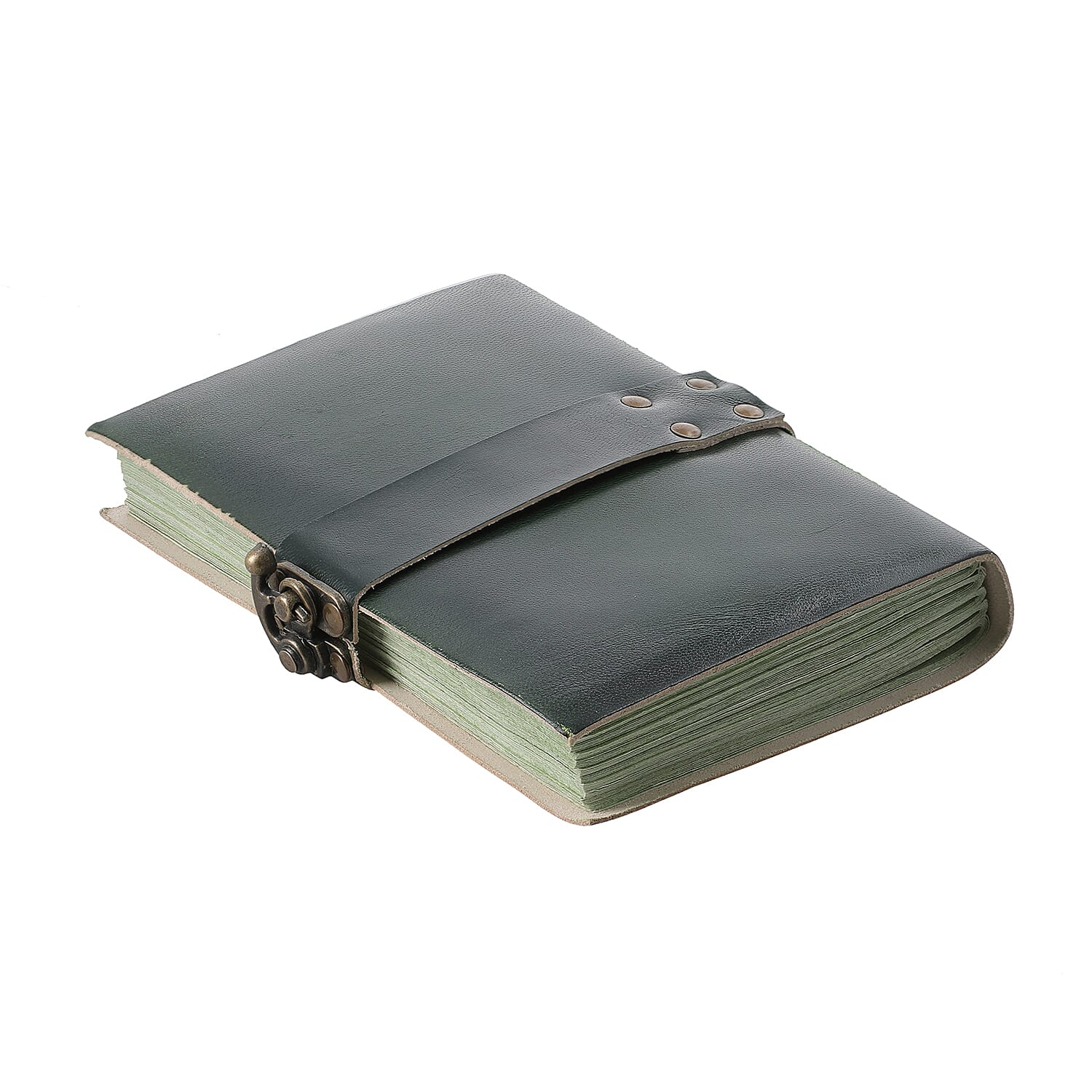 100% Genuine Leather Journal with Handmade Paper (Size 17x12x1 cm) - Black