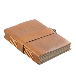 100% Genuine Leather Journal with Handmade Paper (Size 17x12x1 cm) - Black